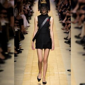 DIOR Runway Fashion Week Black Wool Shorts Wrap Skirt